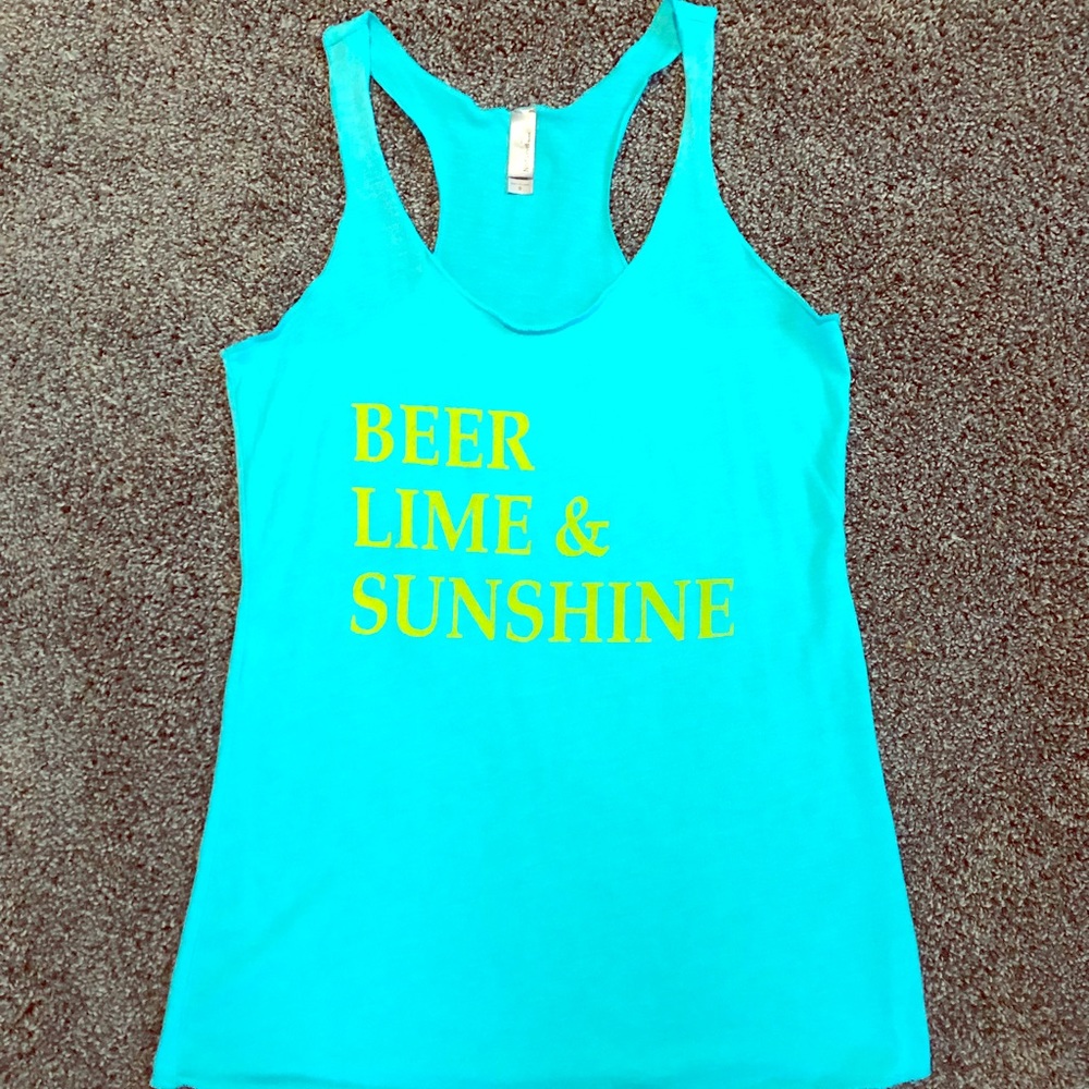 Beer lime and sunshine tank. NEW! Size small